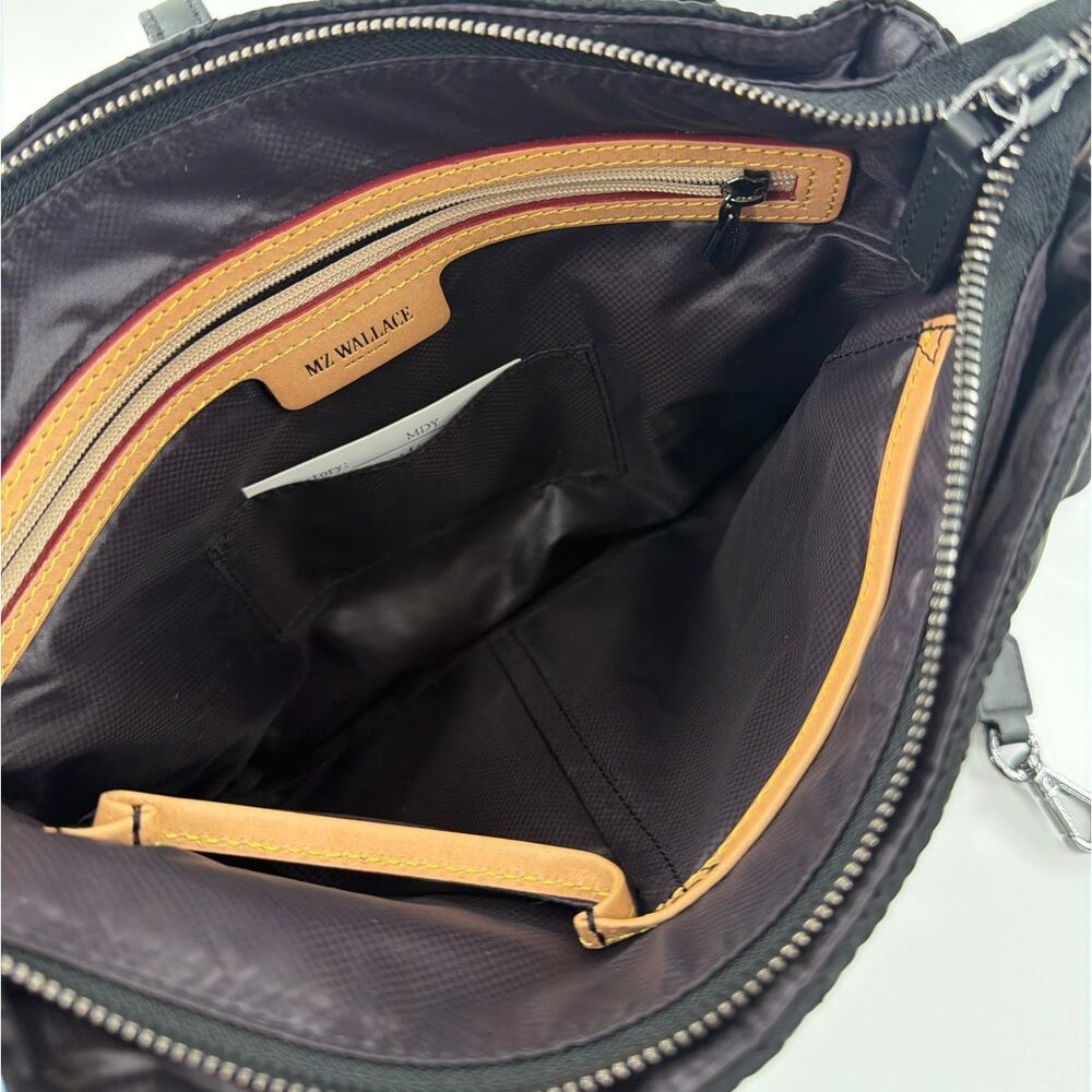 MZ Wallace Black Medium Astor Hobo Crossbody Handbag - Picture 9 of 13